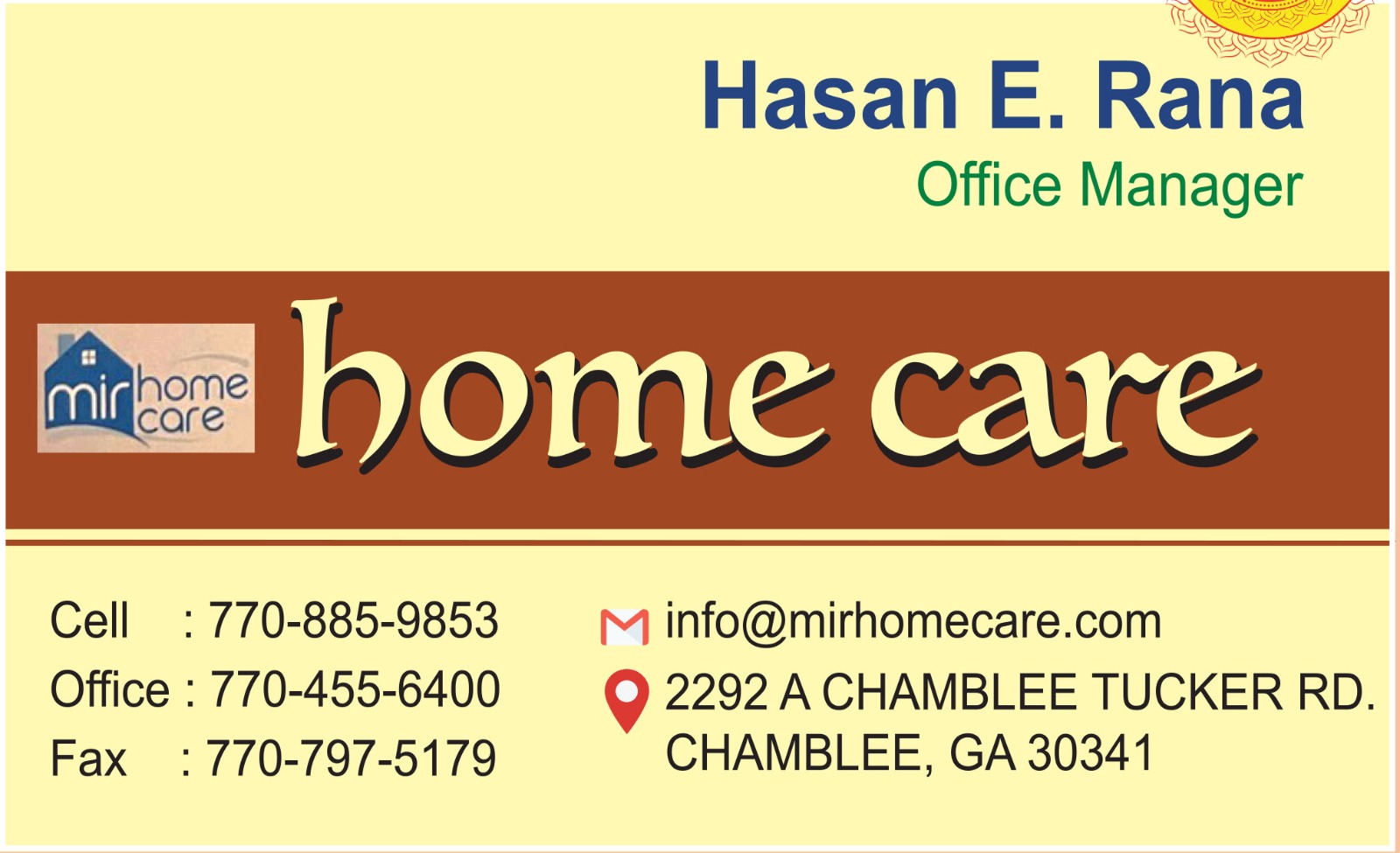 Hasan E Rana Homecare sponsor image
